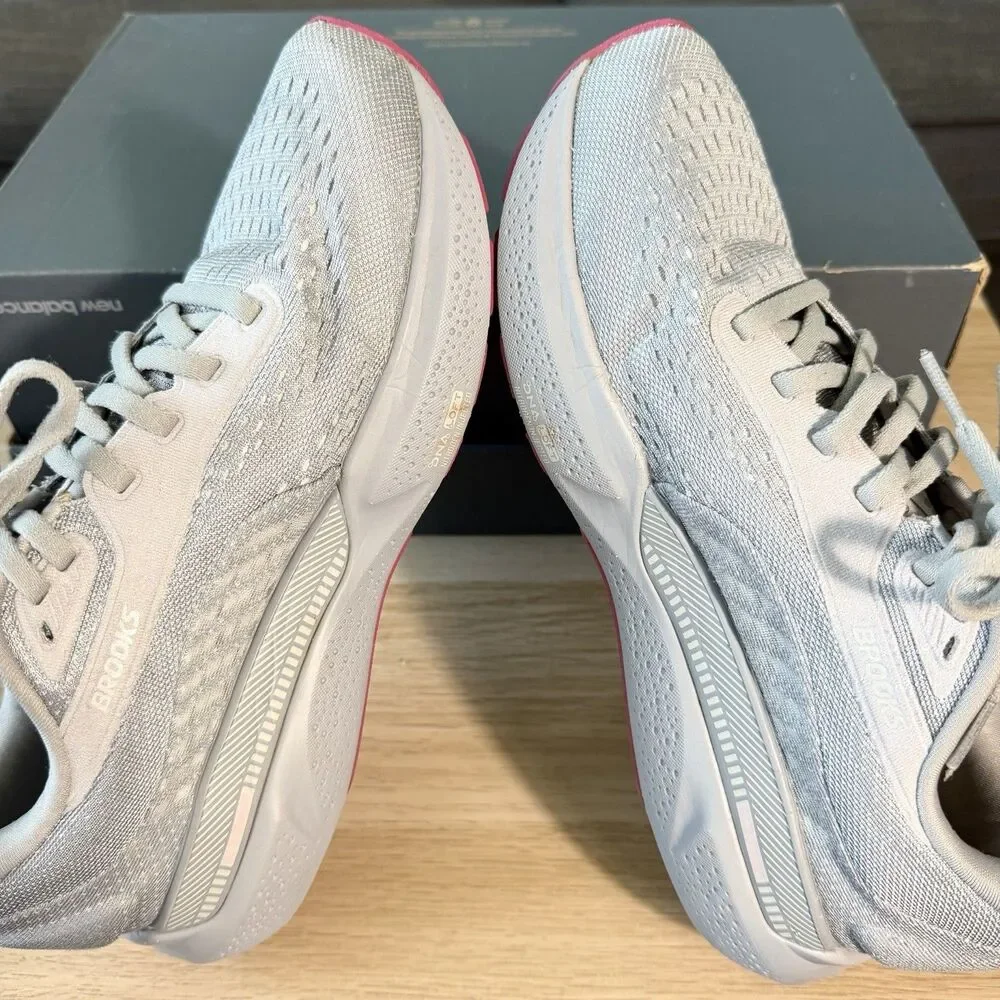 Brooks Adrenaline GTS 24 Grey Pink Road Running Shoes Women's Size 8.5 D Wide